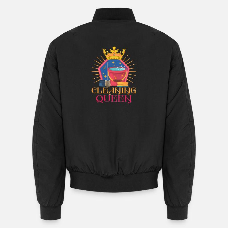 Plaster Queen Crown Motif - Unisex Bomber Jacket - black
