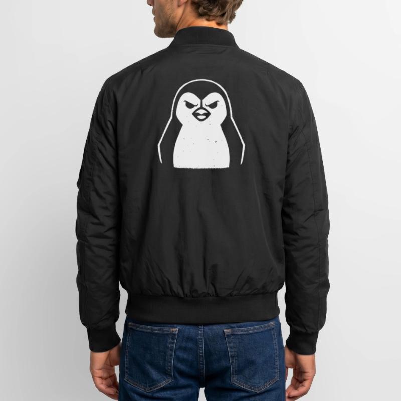 penguin stencil grunge minimalist-vector Linux Unisex Bomber Jacket