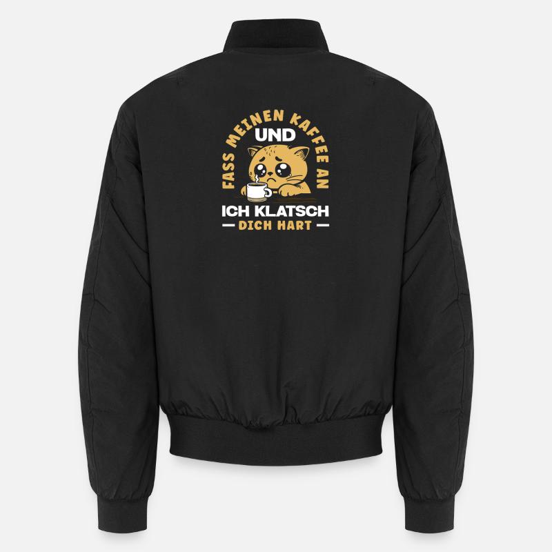 Funny Cat Coffee Saying Office Coffee Lover Unisex Bomber Jacket