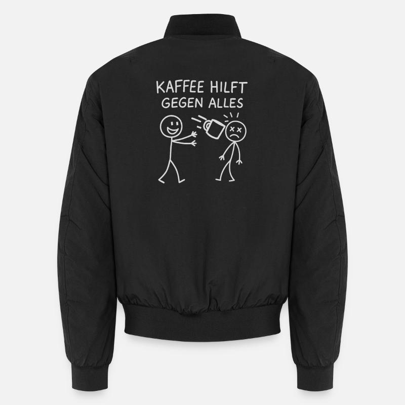 Kaffee hilft gegen alles Strichmännchen Unisex Bomberjacke