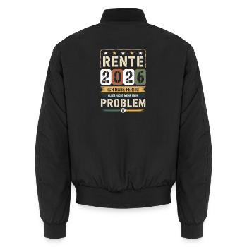 Rente 2026 Ich habe fertig - Unisex Bomberjacke - Schwarz - Hinten - AI Model Male 185 light (185cm)