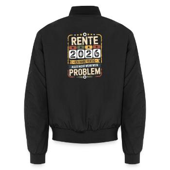 Rente 2026 – Endlich Ruhe - Unisex Bomberjacke - Schwarz - Hinten - AI Model Male 185 light (185cm)