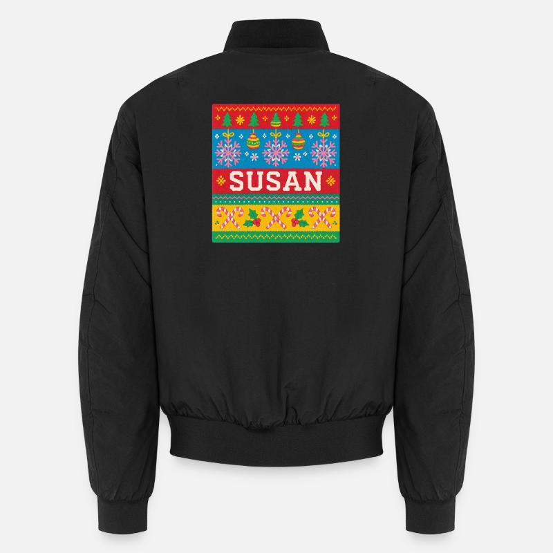 Personalised Susan Christmas Art Unisex Bomber Jacket
