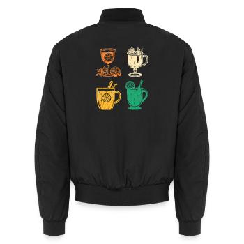 Santa Claus Mulled Wine Christmas - Unisex Bomber Jacket - black - Back - AI Model Male 185 light (185cm)