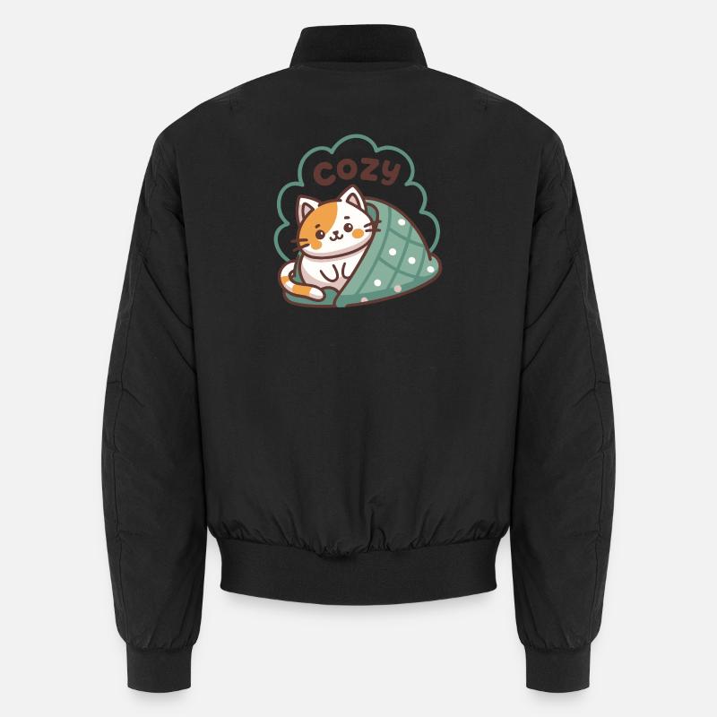 Chat Cozy sous Couette Bomber unisexe