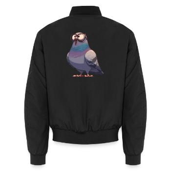 Pigeons Pigeon - Unisex Bomber Jacket - black - Back - AI Model Male 185 light (185cm)