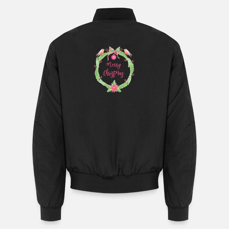 Festliches Weihnachtskranz Merry Christmas Unisex Bomberjacke