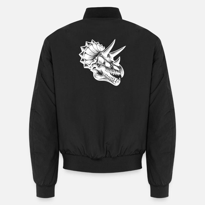 Dinosaurier Triceratops Kopf Fossil Knochen Unisex Bomberjacke