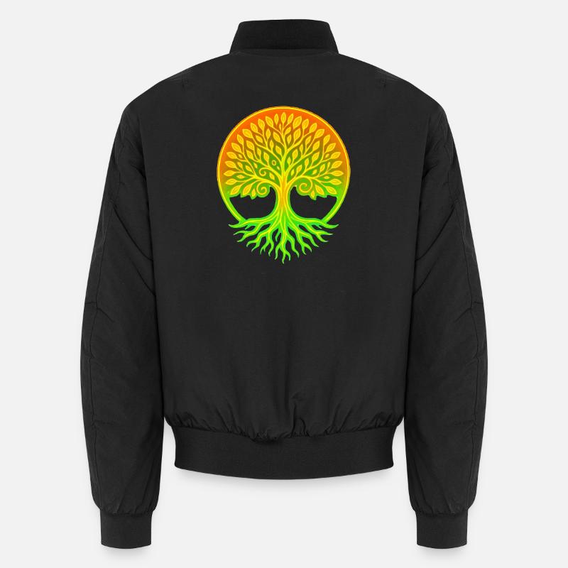 Lebensbaum im Regenbogenkreis - Unisex Bomberjacke - Schwarz