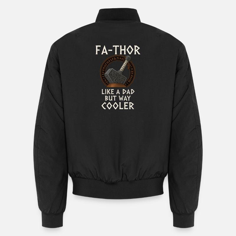 Fa-Thor Wikinger Vater Hammer Design Unisex Bomberjacke