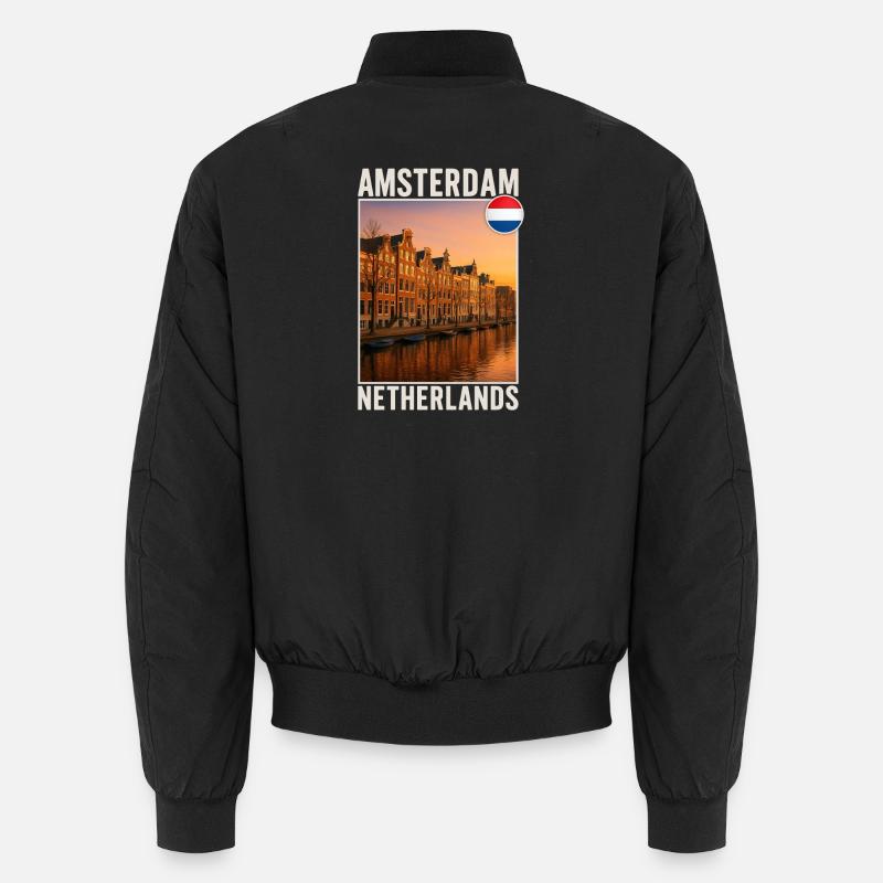 Amsterdam - Unisex Bomberjacke - Schwarz