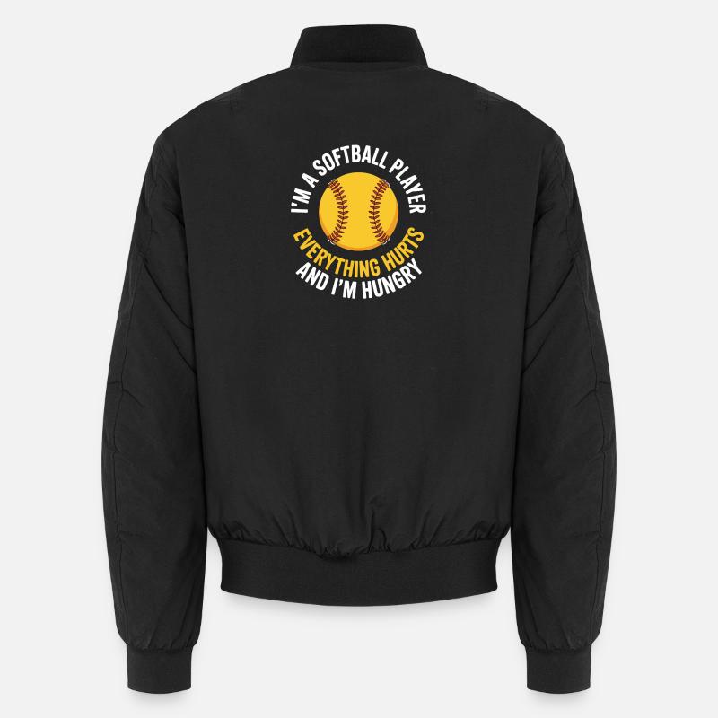 Hungry Softball Player Motto Unisex Bomber Jacket
