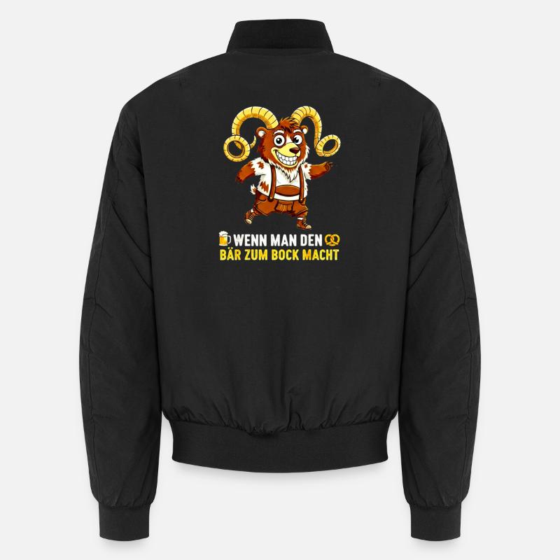 Bär zum Bock machen - Lederhose Satire Unisex Bomberjacke