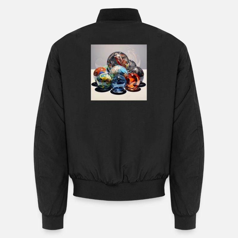 Farbenspiel Glaskugeln Reflexionskunst - Unisex Bomberjacke - Schwarz