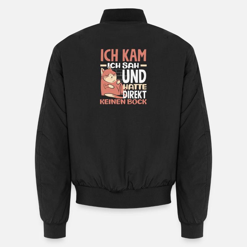 Funny Cat No Motivation Saying Unisex Bomber Jacket