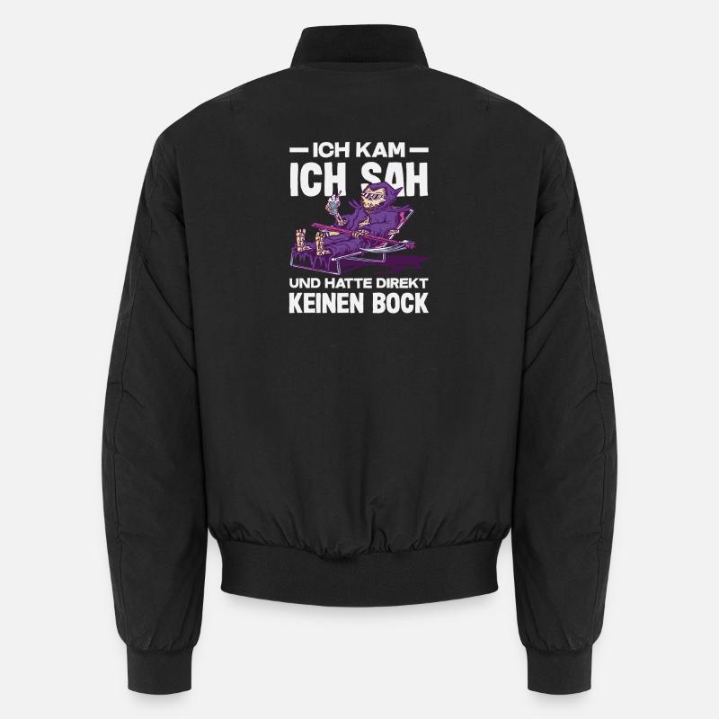 Funny Grim Reaper No Motivation Saying Unisex Bomber Jacket
