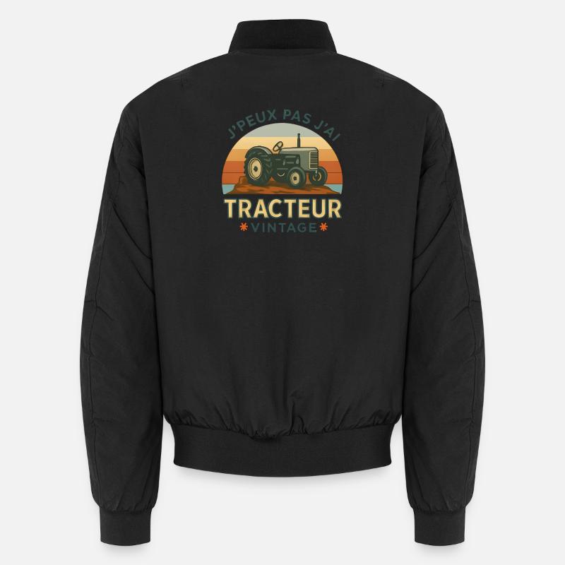 Vintage Retro-Traktor Gelb Unisex Bomberjacke