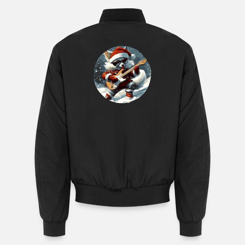 Fuchs Weihnachten Gitarre - Unisex Bomberjacke - Schwarz