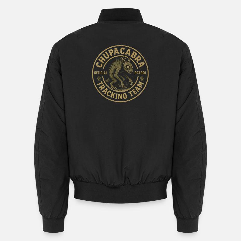 Chupacabra Pursuit Team Funny Cryptid Chupac - Unisex Bomber Jacket - black