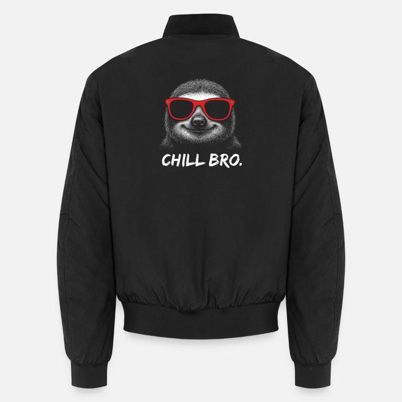 CHILL BRO – Funny Sloth with Sunglasses Unisex Bomber Jacket