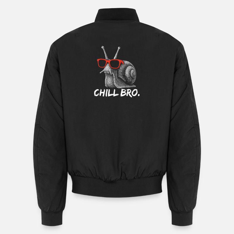 CHILL BRO – Funny Snail with Sunglasses Unisex Bomber Jacket