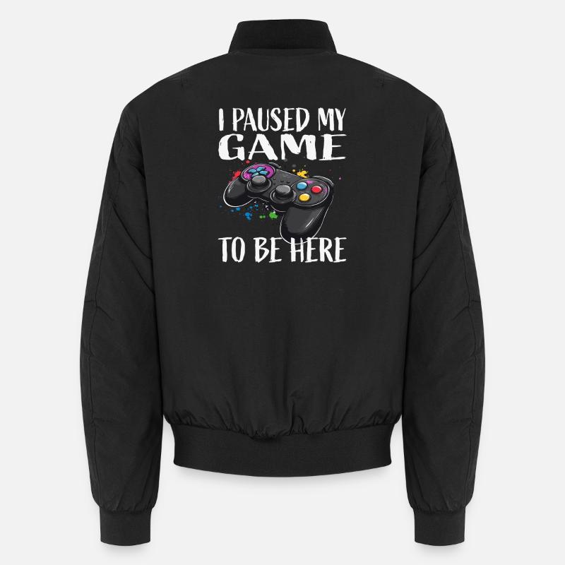 Spielpause Controller Spruch Unisex Bomberjacke