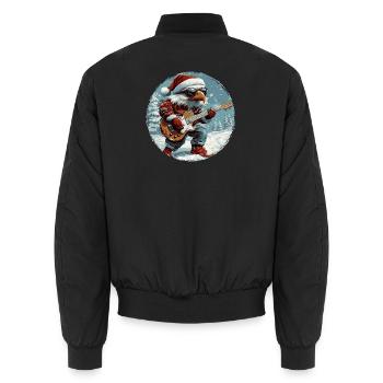 Eagle Christmas Guitar - Unisex Bomber Jacket - black - Back - AI Model Male 185 light (185cm)