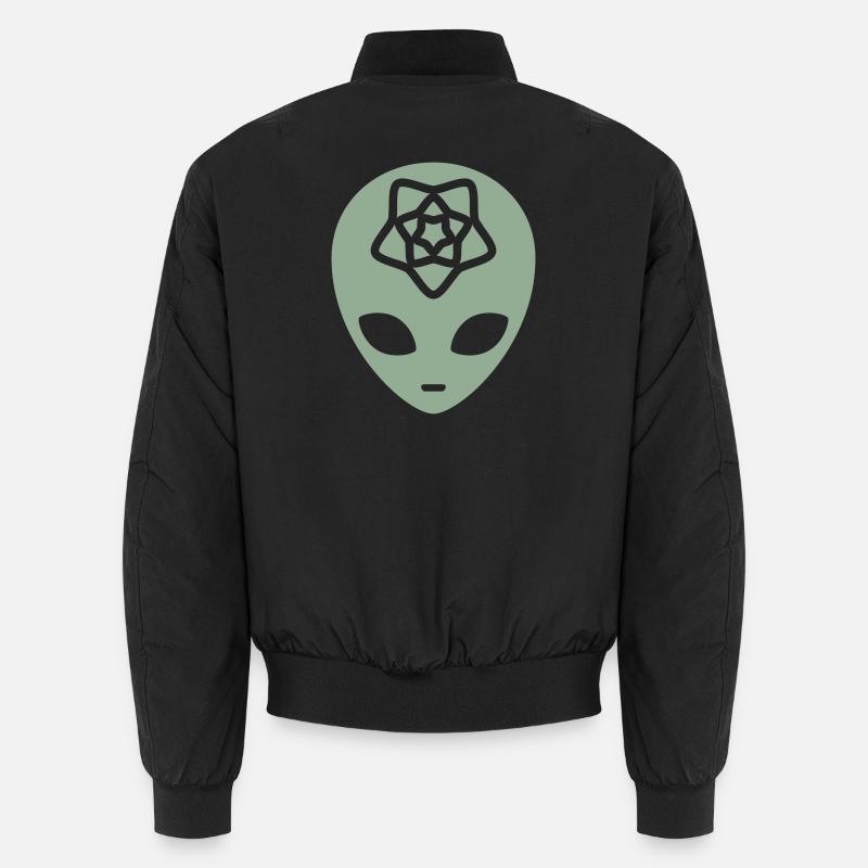 Geometrischer Außerirdischer Geist - Unisex Bomberjacke - Schwarz