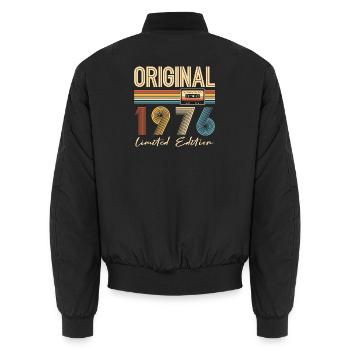 50e anniversaire 50e anniversaire Original 1976 - Bomber unisexe - noir - Dos - AI Model Male 185 light (185cm)