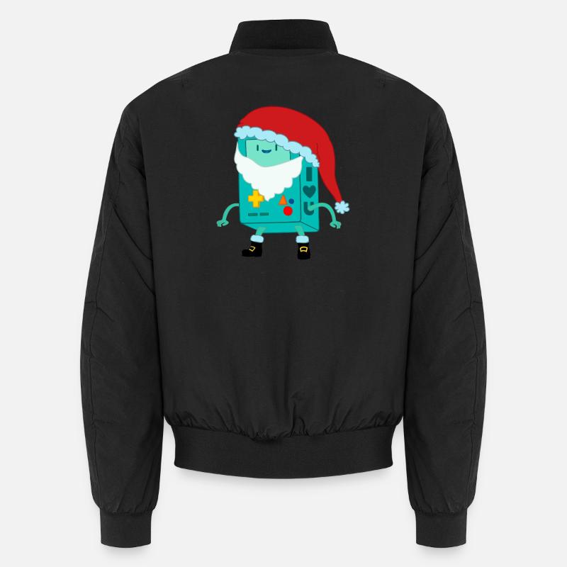 Retro Game Console with Santa Claus Santa Hat Unisex Bomber Jacket