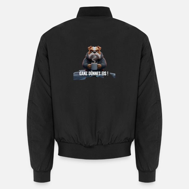 Bulldogge mit Kaffee – Witziges Eis-Motiv Unisex Bomberjacke