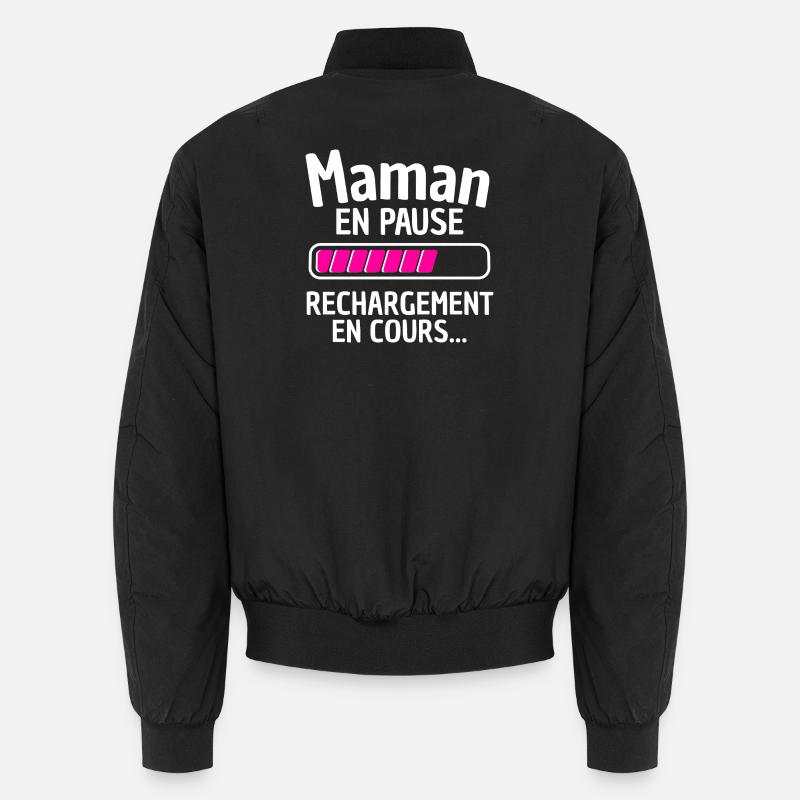 Mom on Break Recharging in Progress Unisex Bomber Jacket