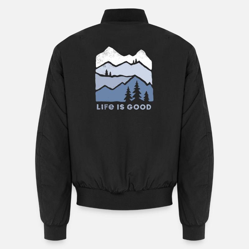 Berglandschaft Lebensfreude - Unisex Bomberjacke - Schwarz