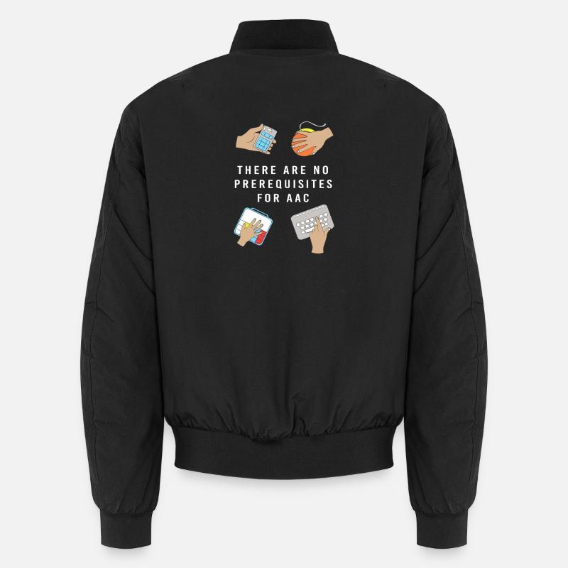 AAC Communication Sign Language SLP - Unisex Bomber Jacket - black