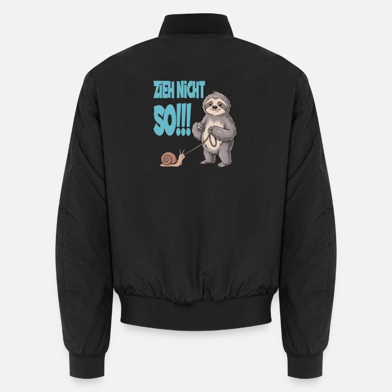 Don't pull so sloth with snail funnier Unisex Bomber Jacket