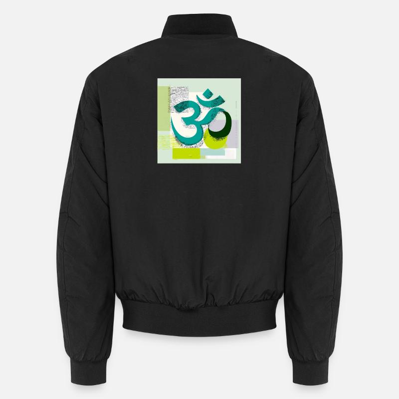 Modernes OM Zeichen – Abstrakte Yoga Kunst Unisex Bomberjacke