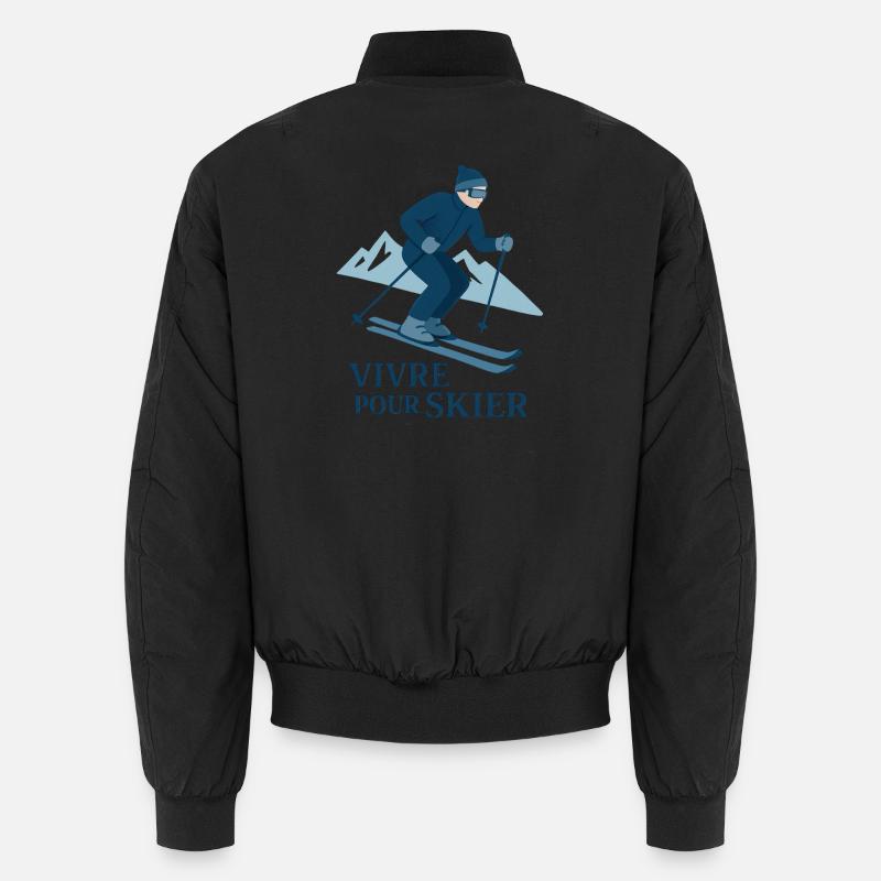 Skiing | Skier | Mountain - Unisex Bomber Jacket - black