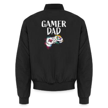 Gamer Dad Controller Kunst - Unisex Bomberjacke - Schwarz - Hinten - AI Model Male 185 light (185cm)