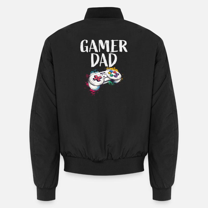 Gamer Dad Controller Kunst - Unisex Bomberjacke - Schwarz