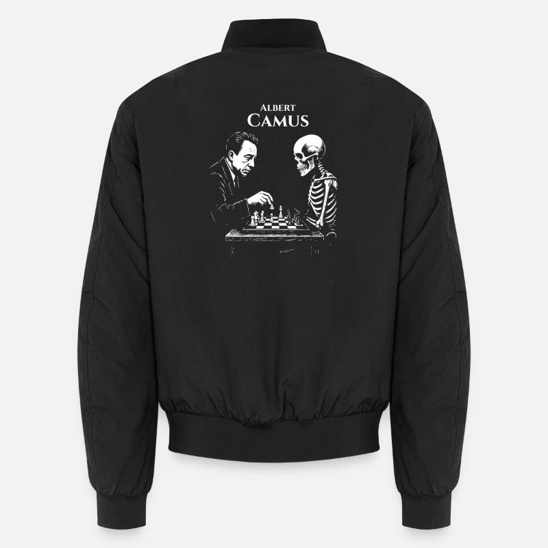 Albert Camus existenzielles Schachduell - Unisex Bomberjacke - Schwarz