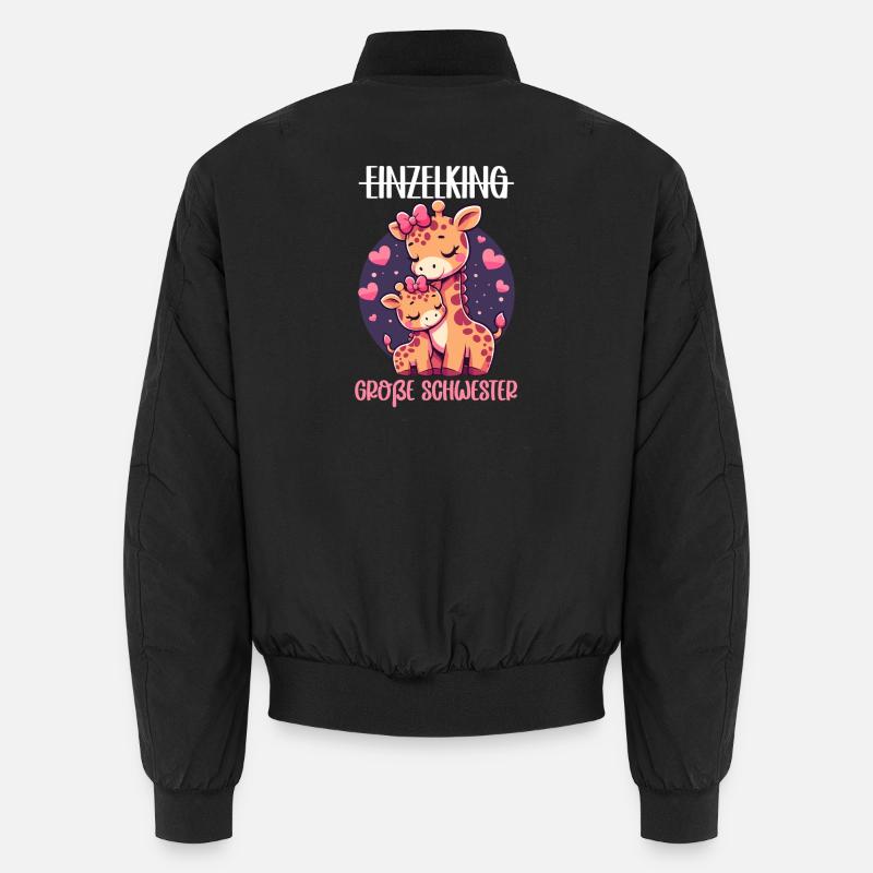 Große Schwester Giraffen Geschwisterkind Unisex Bomberjacke