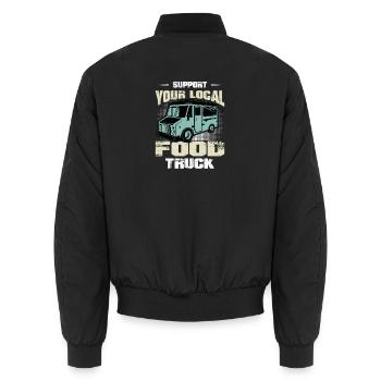 Food trucker de rue Imbisswagen - Bomber unisexe - noir - Dos - AI Model Male 185 light (185cm)