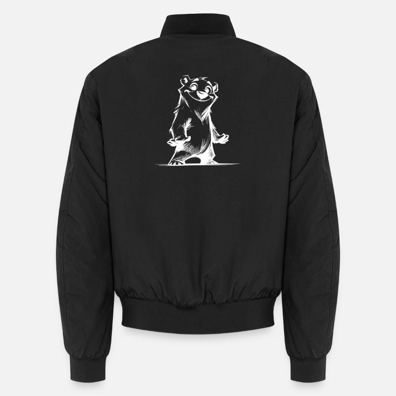 Cartoon bear cool charisma to cuddle Unisex Bomber Jacket