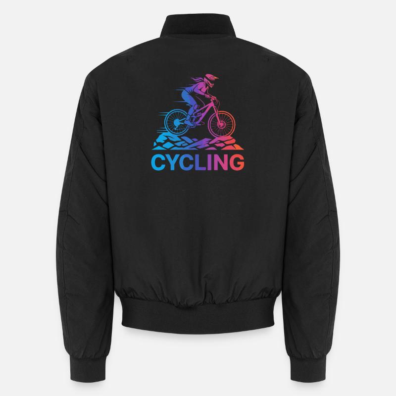 Steigungsradfahrer auf rauem Trail Unisex Bomberjacke
