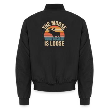 Moose Sunset ist locker - Unisex Bomberjacke - Schwarz - Hinten - AI Model Male 185 light (185cm)