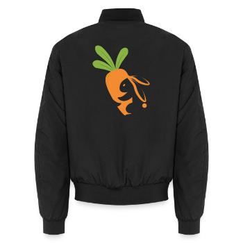 Carotte mascotte souriante - Bomber unisexe - noir - Dos - AI Model Male 185 light (185cm)