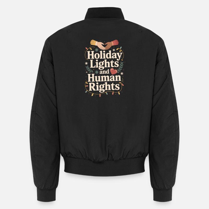 Feiertagslichter und Menschenrechte Unisex Bomberjacke