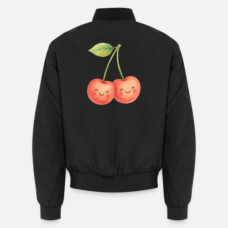 Kuschelige Kirschpärchen Kirsche Obst Sommer Liebe Unisex Bomberjacke