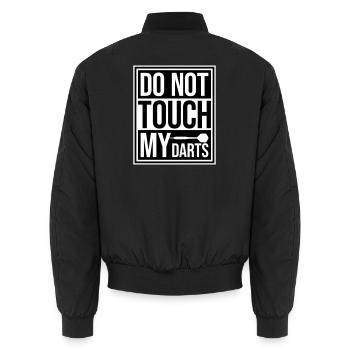 Ne touchez pas à mes fléchettes Avertissement Humour du joueur de fléchettes - Bomber unisexe - noir - Dos - AI Model Male 185 light (185cm)