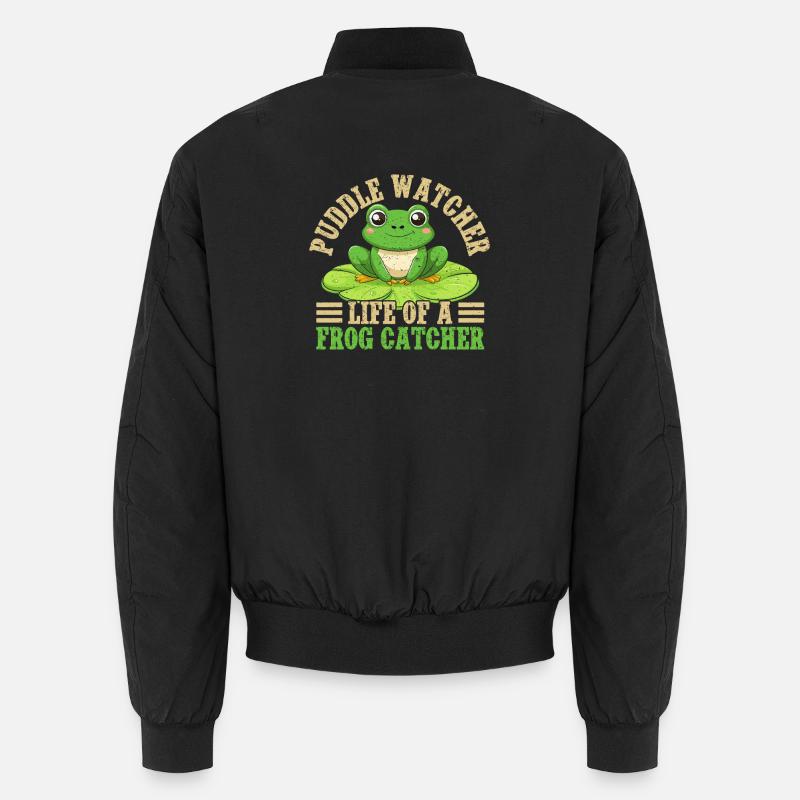 Frog Catcher Puddle Watcher Frog Unisex Bomberjacke